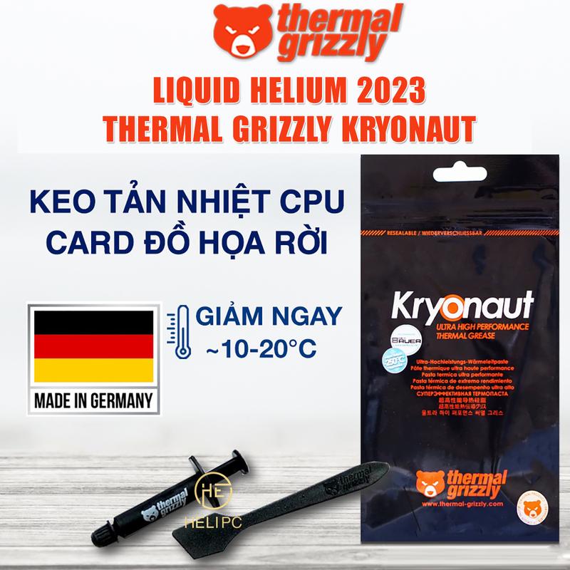 Keo tản nhiệt Thermal Grizzly Kryonaut liquid helium 1 gram Kem tản nhiệt CPU phiên bản mới nhất keo gấu đỏ 2023