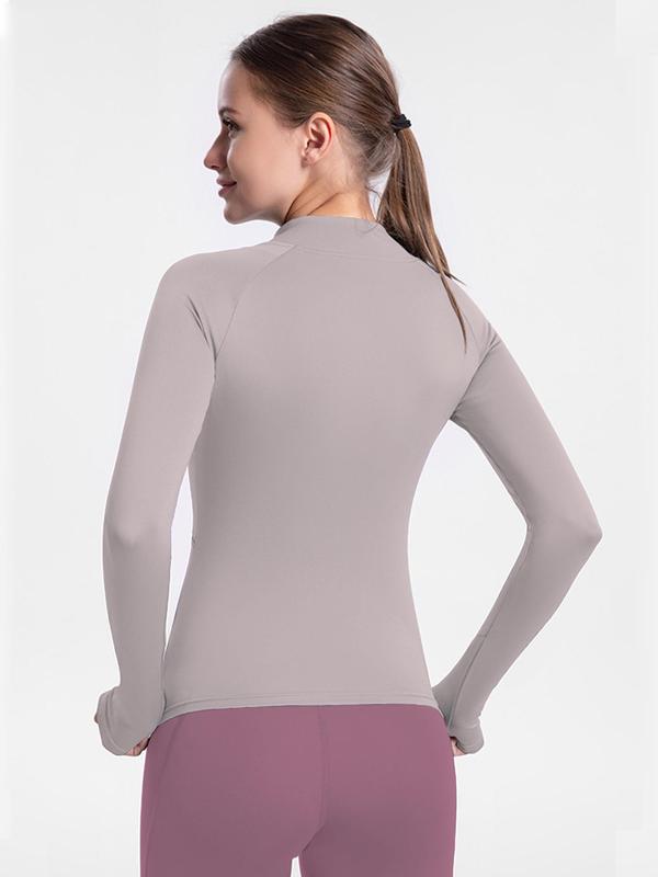 Women's Colorblock Zip Up Raglan Sleeve Sports Jacket, Quick Drying Breathable Stand Collar Sports Outerwear For Gym Workout Running, Ladies Sportswear Clothing For Spring & Fall 8