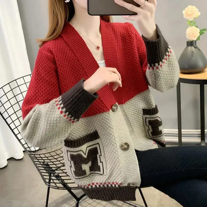 Quần Áo Nữ, Thời Trang, Bộ Sưu Tập Mùa Xuân Và Mùa Thu, Hàng Mới Về 2023, Áo Len Nữ Phong Cách Hàn Quốc, Áo Cardigan Dệt Kim, Dáng Rộng Vừa Vặn, Thời Trang Phổ Biến Hàng Đầu