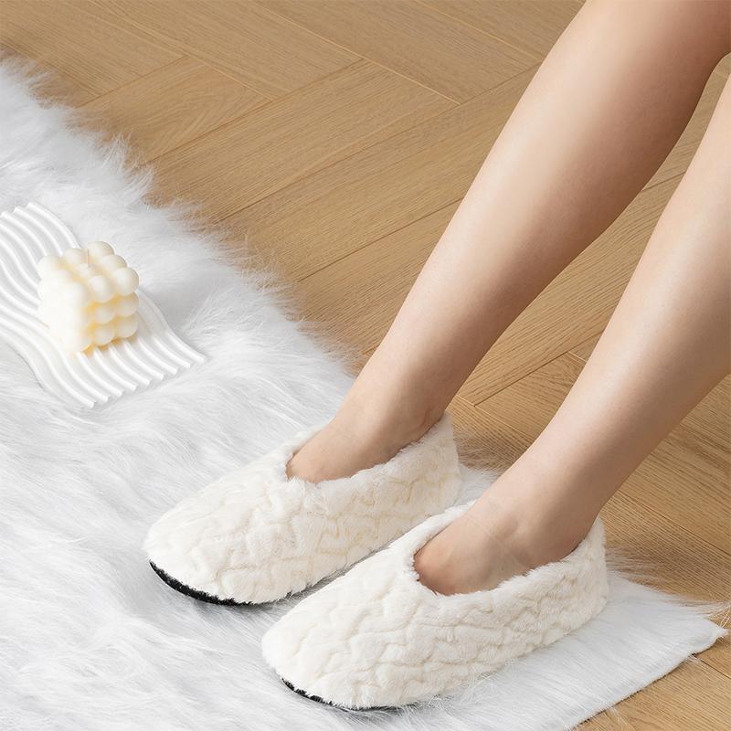 Product Introduction of Women's Warm Floor Socks Fall Winter Home Non Slip Plush Soft Comfortable Thicken Solid Colour Ladies Indoor Slippers Socks 13