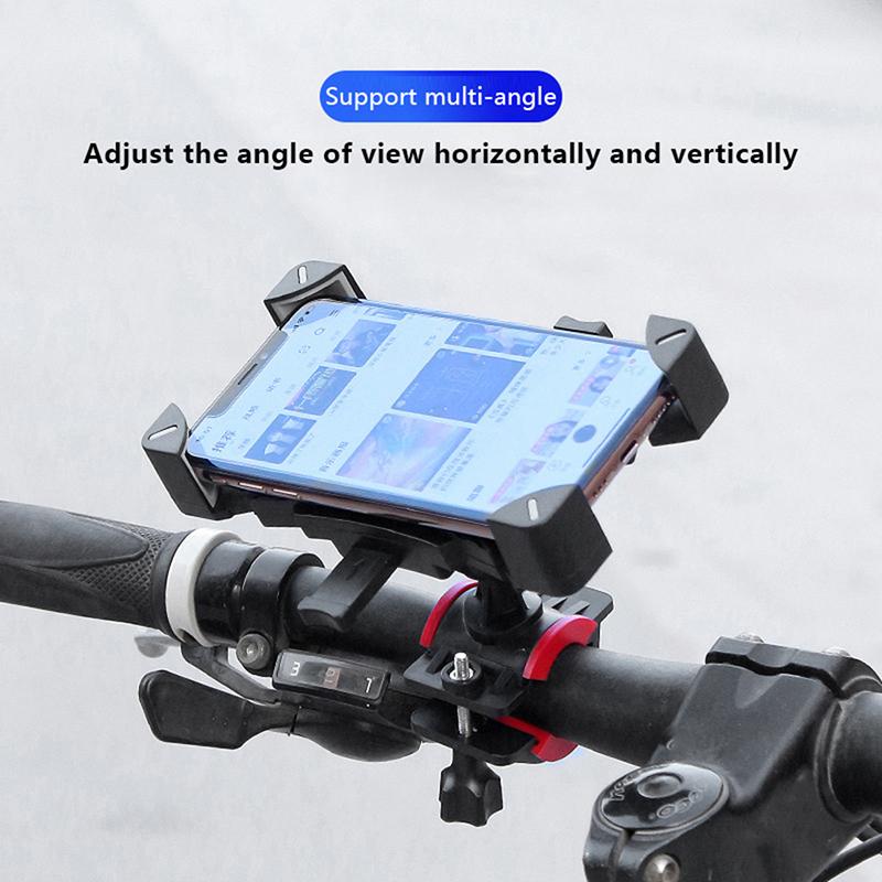 Motorcycle Bike Phone Holder Shockproof Elastic Phone Mount Stand 360° View Bicycle Phone Holder for 4.8-6.8 Inch Cellphone 1