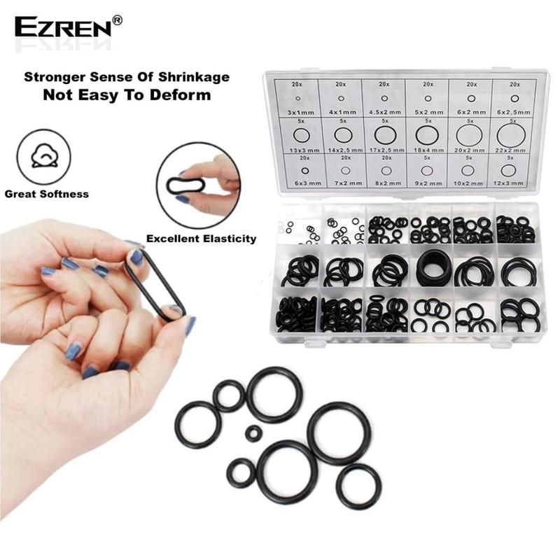 Kamreet Rind Ezren 225pcs Karet Seal Ring O Set Black Silicon Rubber Karet Ring ...