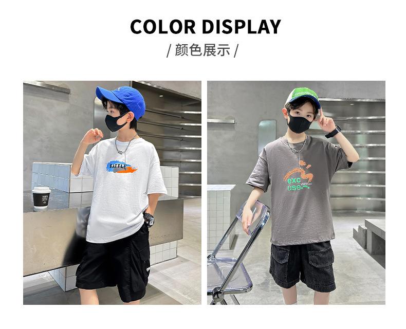 Product Introduction of Boys' Short Sleeve T-Shirt Summer 2025 New Children's Cotton Summer Boys' Trendy Top 8