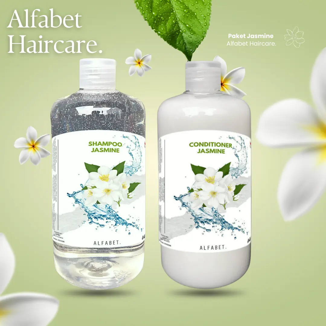 Paket Shampo + Conditioner Jasmine 500ML - Alfabet paket sampo + conditioner salon murah 500ml