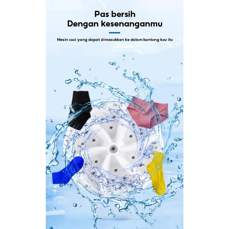 Product Introduction of Mesin Cuci Mini Portable USB Ultrasonic / Mesin Putar Pencuci Pembersih Pakaian Dalam Kaos Kaki Handuk Piring / Turbine Washer Untuk Travelling 19