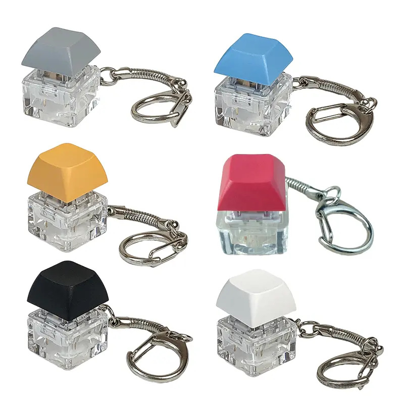1pcs Decompression Keychain Mechanical Keyboard Button Keyring Fingertip Key Pendant Antistress Toy New