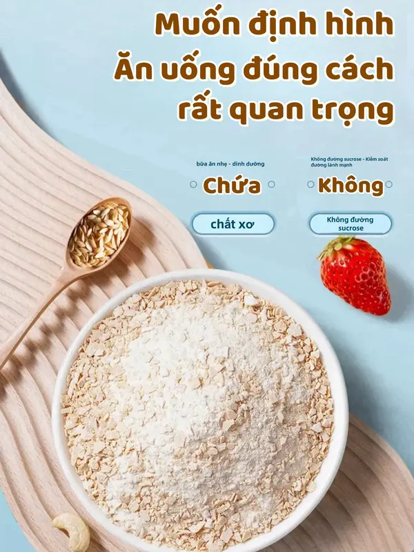 Yến mạch Men vi sinh nước cốt dừa Jiuzhitang chất xơ cao, Ăn Liền không đường Sucrose, bột yến mạch thay thế bữa ăn nhẹ hộp 400g 1