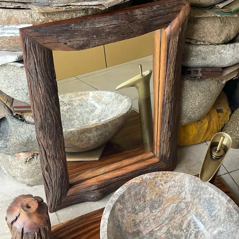 Gương Soi bằng gỗ lũa 45 cm x 60 cm ( giá chỉ 1 cái gương) Trang Trí Nhà 1