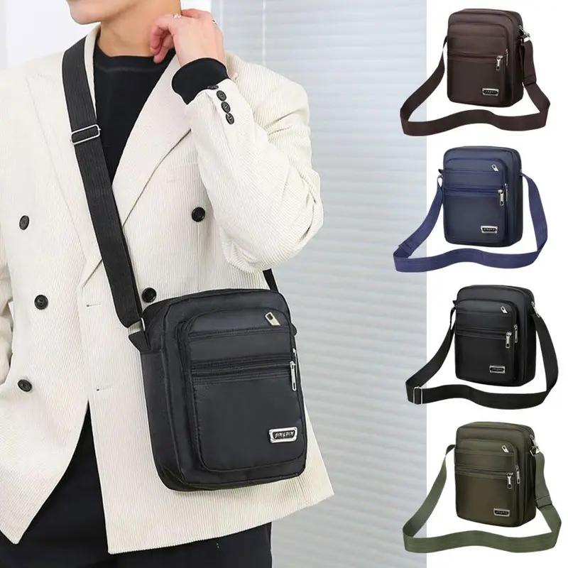 Túi Đeo Vai Nam, túi Messenger Phong Cách Thường Ngày Chất Liệu Nylon Chống Thấm Nước, Túi Bỏ Túi, Túi Đeo Chéo, Túi Tote, N6D3 2