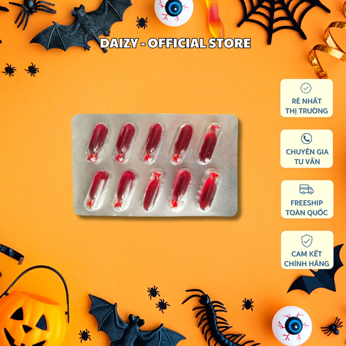 Vỉ 10 Viên Máu Giả Dùng Hóa Trang Halloween