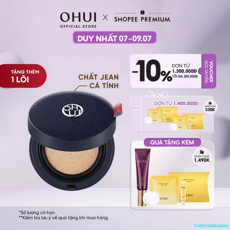 TIANTAINRAN45 Phấn nước chuyên che phủ kiềm dầu bền màu OHUI Ultimate Longwear Jean Cushion SPF35+ PA++ 15g