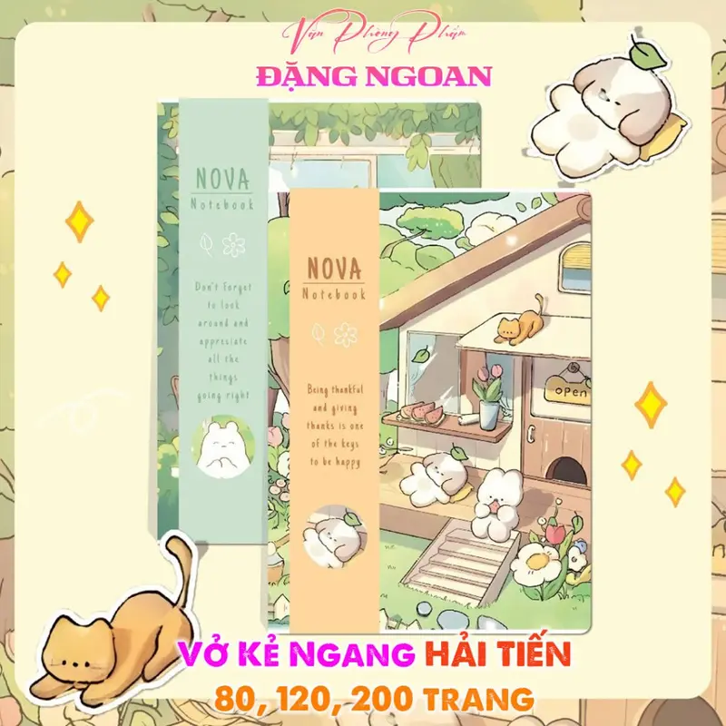 HẢI TIẾN Vở kẻ ngang ghim B5 - NOVA - Định lượng giấy 70g/m2 (80/120/200 trang - Lốc 10/5/3) 0