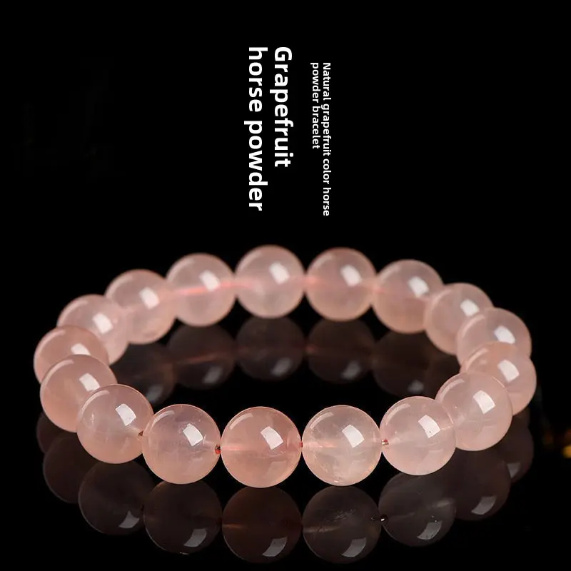 Crystal Natural 7A Grade Moisturizing Body Grapefruit Color Horse Pink round Beads Bracelet Cream Body Pink Crystal Bracelet