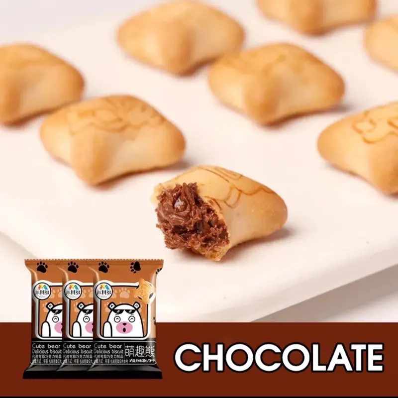 Bánh Gấu Ăn Vặt, Nhân Xu Kem 4 Vị, Nho  (Gói Lẻ 1 Gói ) Socola,bánh Food Snack (TRÊN BAO BÌ CÓ GHI NGÀY SẢN XUẤT/BÁNH CÓ HẠN SỬ DỤNG LÀ 10 THÁNG GHI Ở MẶT SAU BAO BÌ ) KHÁCH ĐỪNG NHẦM LÀ NGÀY HÊT HẠN Ạ ( Về Sll) 4