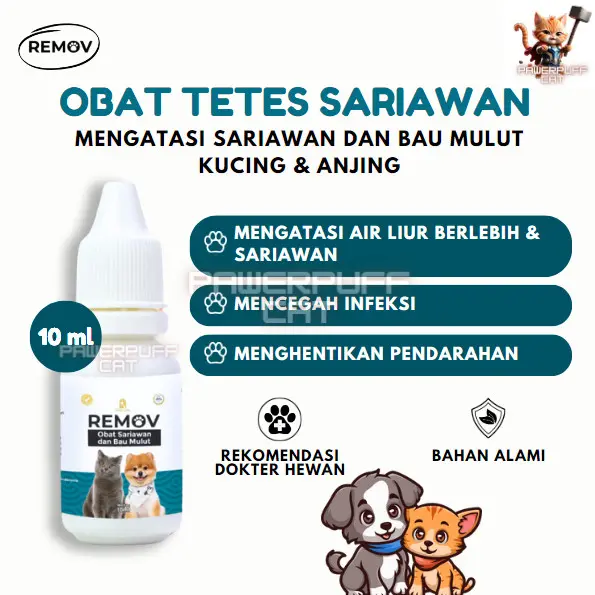 PPC Remov OBAT SARIAWAN 10ML Kucing Anjing Pencegah Penghilang Bau Mulut Kucing