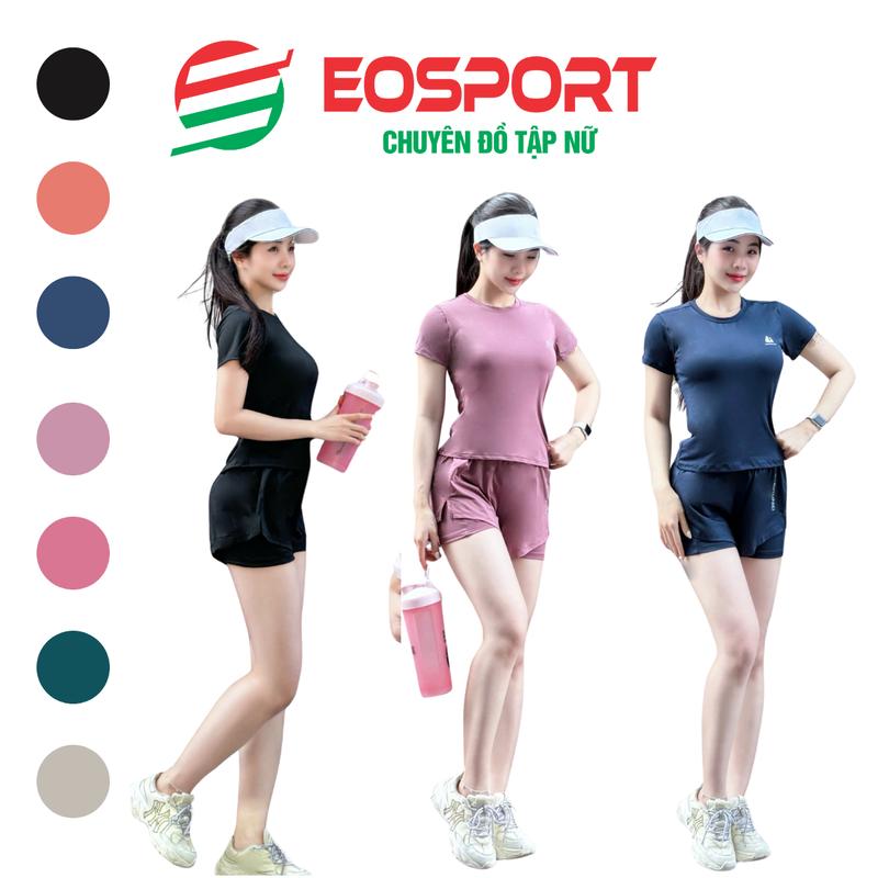 Set Đùi Tập Gym Aerobic, Chạy Bộ Đạp Xe Nữ Áo Cộc Tay Quần Đùi 2 Lớp Chất Vải Thun Lạnh Co Giãn 4 Chiều Ng18 Sport Tập Thể Dục