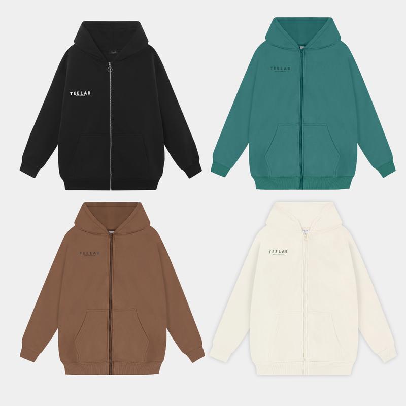 Áo Hoodie Zip Teelab Local Brand Form Oversize Unisex Basic Kéo Khóa HD036