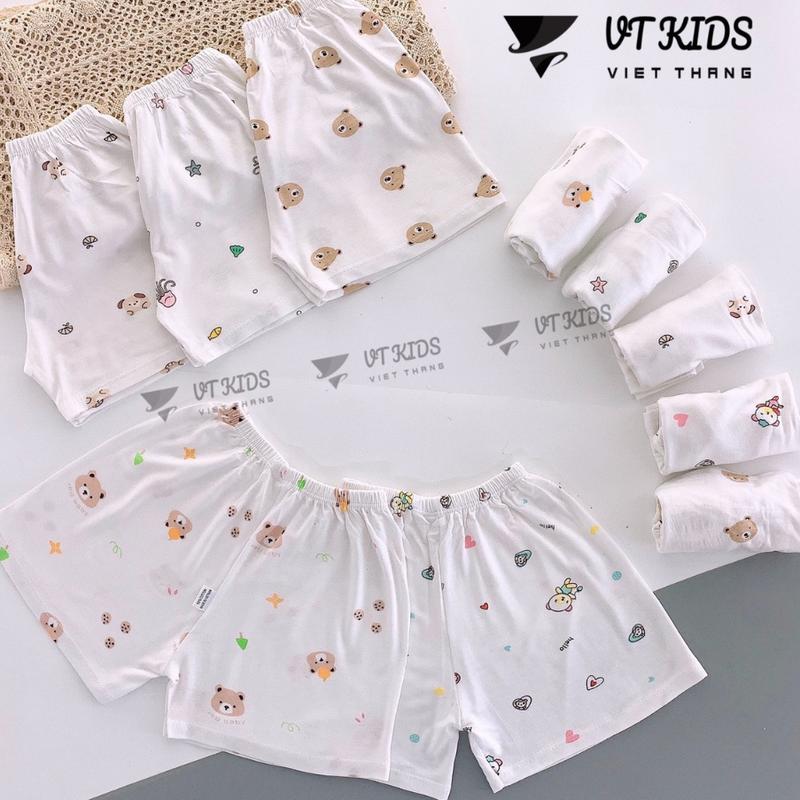 combo 10 Quần chục đùi thun lạnh nền trắng nhiều họa tiết dễ thương cho bé trai bé gái