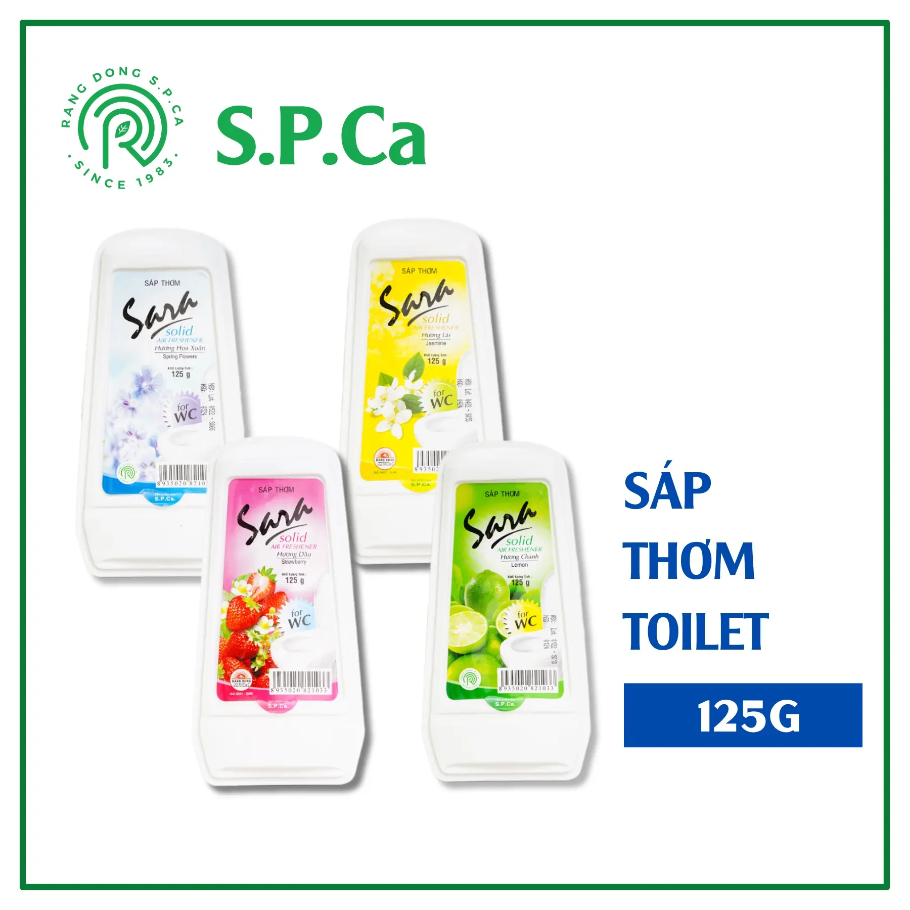 Sáp thơm toilet sara 125g khử mùi nhà vệ sinh lưu hương từ 12 đến 15 ngày - SPCa000034