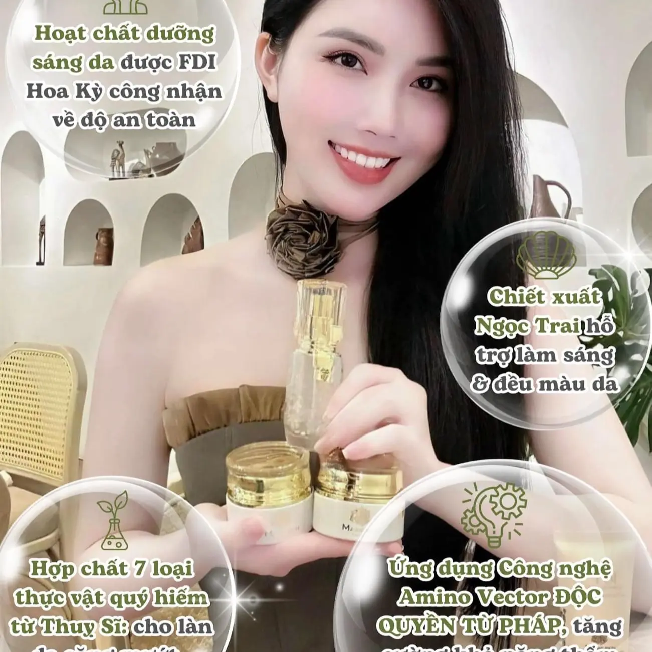 Combo dưỡng trắng da chiết xuất từ Ngọc Trai Hàn Quốc giúp da trắng sáng mịn màng , căng bóng , trẻ hóa làn da hỗ trợ tình trạng chống lão hóa cho da