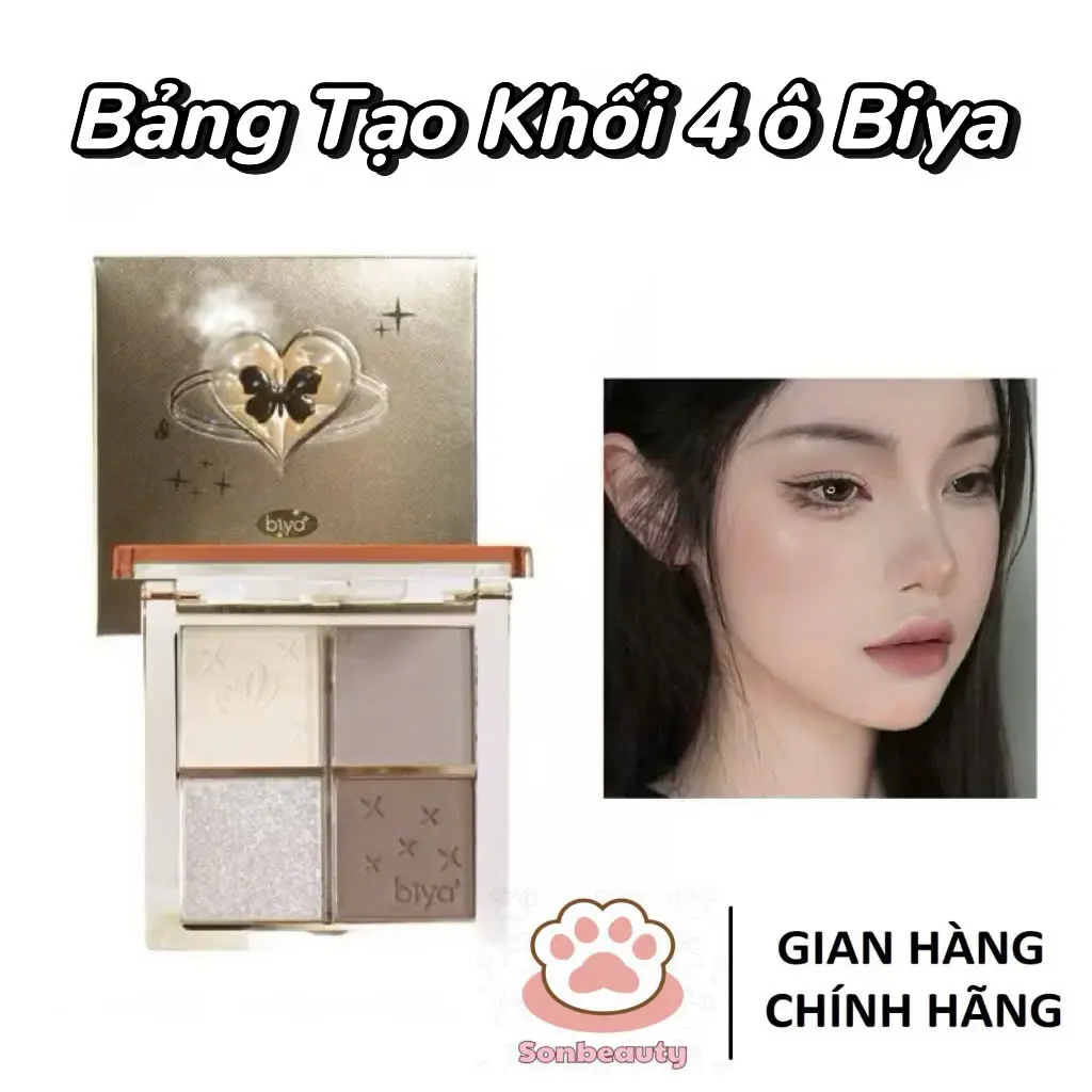 Bảng tạo khối kèm bắt sáng BIYA nhỏ Mỹ Phẩm Cosmetic Trang Điểm Women