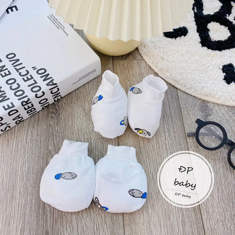 Set Bao Tay Bao Chân Cho Bé Sơ Sinh Vải Petit Thun Lạnh Mềm Mại Và Đáng Yêu (ĐP Baby) 7