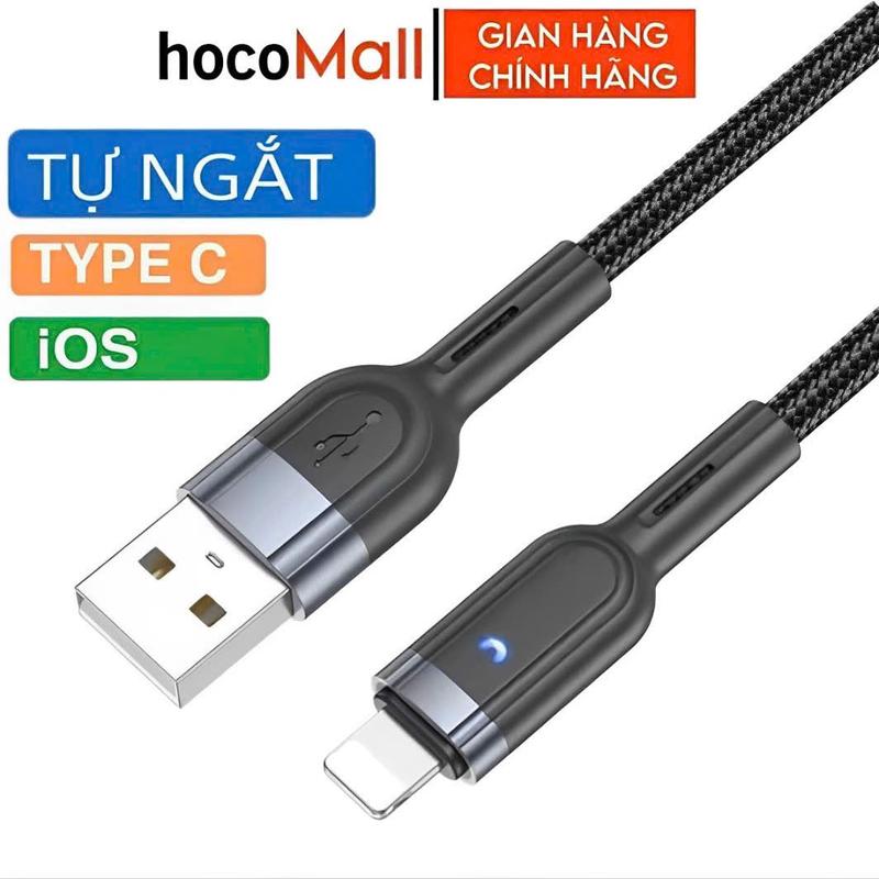  Dây sạc tự ngắt điện khi đầy pin Chính hãng HOCO - Cáp sạc bọc dù Type c phone dùng cho SAMSUNG OPPO XIAOMI PHONE 11 12 13 14 ... 