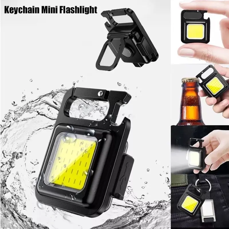 Mini COB keychain light rechargeable lampu led gantungan kunci lampu LED cas mini lampu camping emergency U06