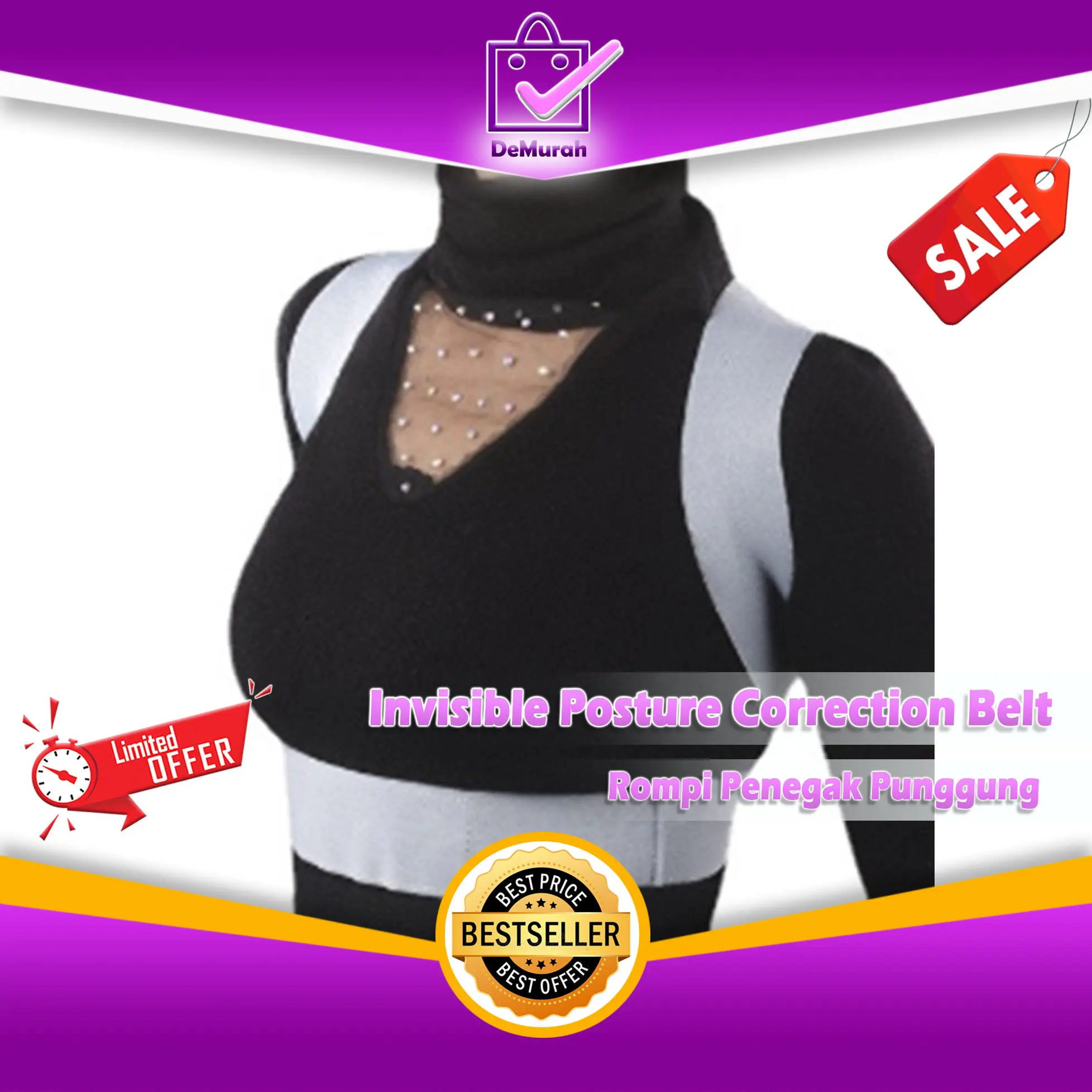 Invisible Posture Correction Belt Rompi Penegak Punggung Bongkok 0971