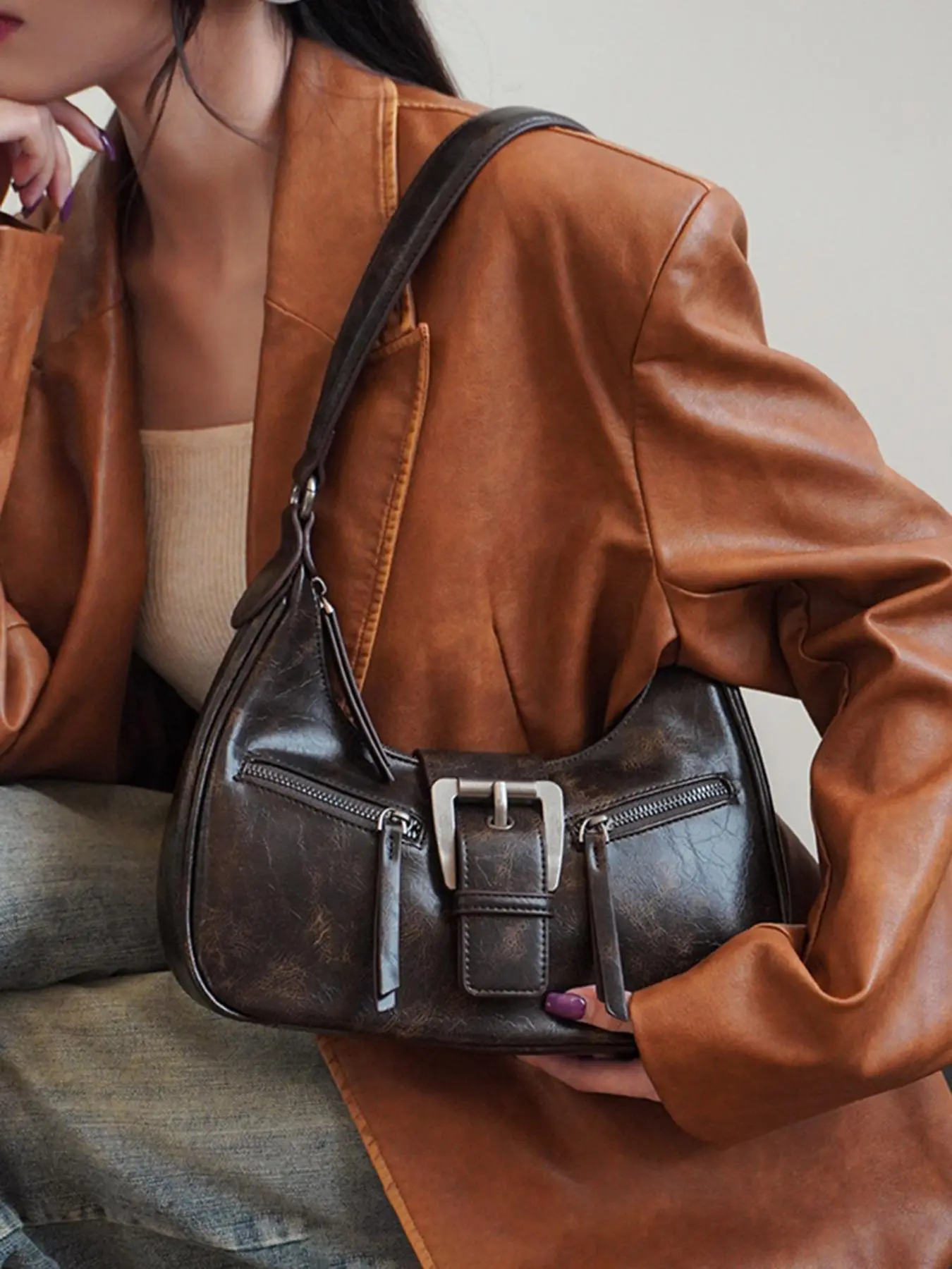 Women's Y2k Vintage Shoulder Clutch Bag, Trendy Retro Crossbody Bag & Shoulder Bag, Fashionable Shoulder Clutch for Daily Use