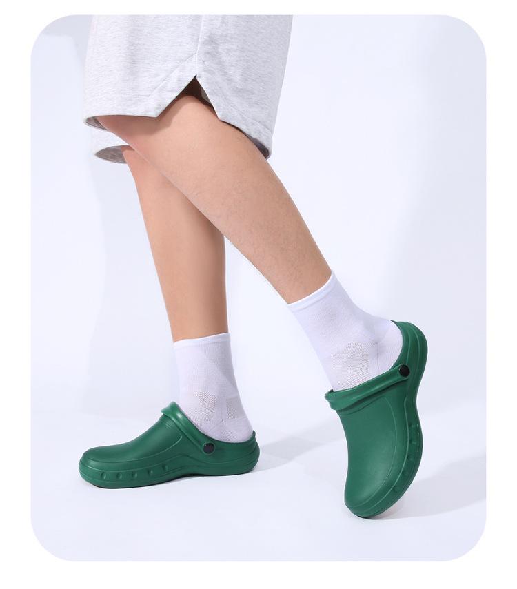 Product Introduction of Giày Đầu Bếp, Dành Cho Nam Và Nữ, Chất Liệu EVA, Dép Siêu Nhẹ, Thích Hợp Cho Bác Sĩ Và Y Tá, Giày Phẫu Thuật, Guốc Thông Gió Chống Trượt, Chống Thấm Nước Và Chống Dầu, Giày Đi Làm Đế Bằng Sandal 5