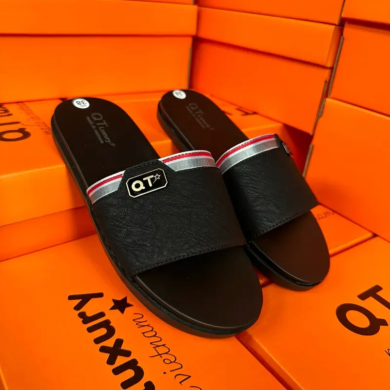 19. DÉP DA MÃ 19 QT LUXURY 1 BẢN KHÂU QUAI ĐẾ - Cao Su Đế Bằng Đồng Nam Slipper DéP 2