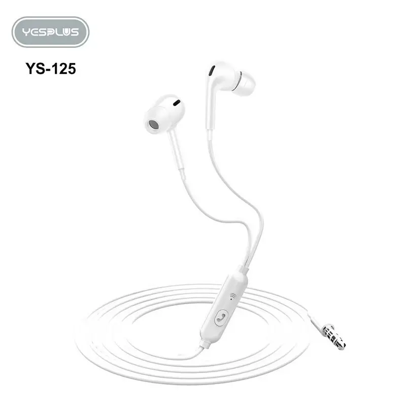 [ YESPLUS ] YS-125 ORIGINAL QUALITY PURE SOUND STEREO+MIC CALL HARGA TERJANGKAU Handsfree  Bass  Headsets Handset  Earphone Hitam Putih Headphones 2