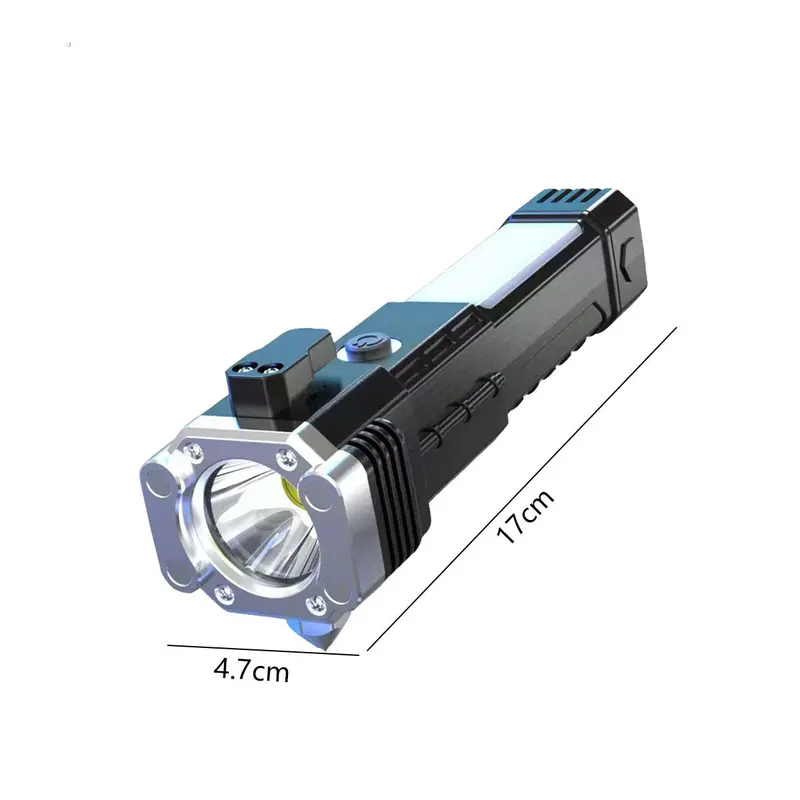 Đèn pin siêu sáng 4 trong 1 đa năng, đèn pin sách tay sạc usb đèn pin dùng trường hợp khẩn cấp 8
