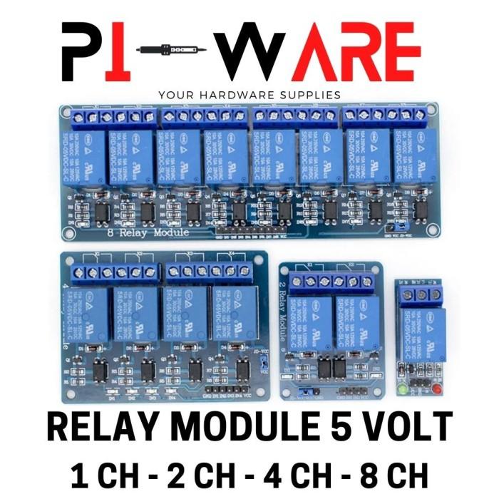 Jual Relay Module 5 Volt 1 2 4 8 Channel Modul Board 5V DC Relai - Kota ...