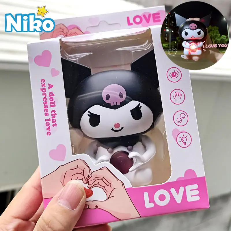 NIKO Kuromi Talking Action Figure Toy Can Say I love You Toys Melody Cinnamoroll Toys For Kids Girls Girlfriend Birthday Gifts