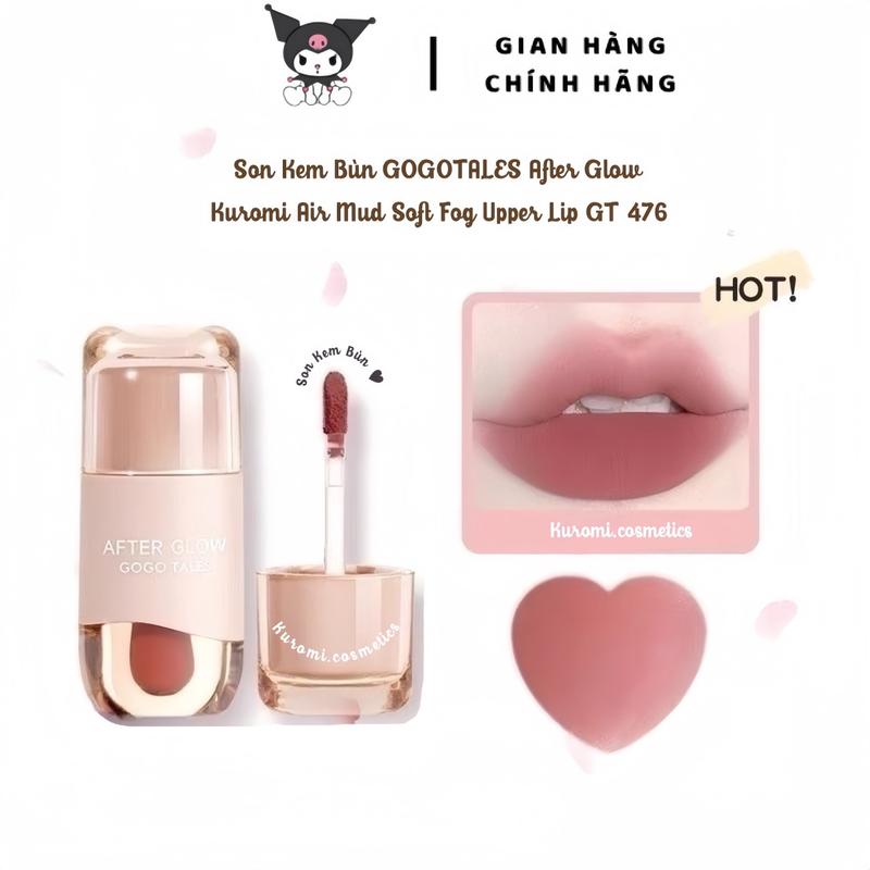 Son Kem Bùn GOGO TALES AFTER GLOW Bóng Thạch Trong Suốt Air Mud Feeling Soft Fog Upper Lip GT476 - GOGOC319 Kuromi Cosmetic Mỹ Phẩm Son Môi