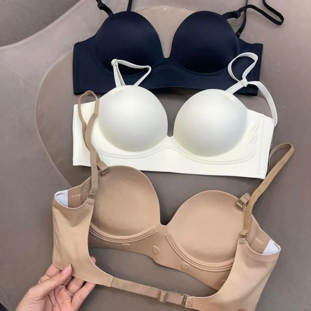 Áo Ngực Không Gọng Đệm Dày 5P ÁO LÓT ÁO BRA MẶC ĐƯỢC 3 kiểu Áo ngực Mặc Áo Dài 2946 Kem Voi Women Nữ Tre