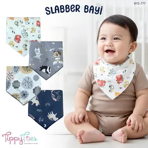 Celemek Slebber Bib Bayi Bahan CVC Sleber Segitiga TIPPY TOES Celemek Bayi Perlengkapan MPASI BYS-777