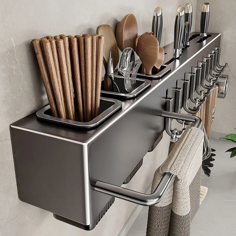 Giá Để Dao Làm Bếp, Treo Tường, Không Cần Đục Lỗ, Đa Năng, Để Đựng Đồ, Thích Hợp Cho Dao Và Đũa, Giá Để Đồ Tích Hợp, Cho Nhà Bếp 1