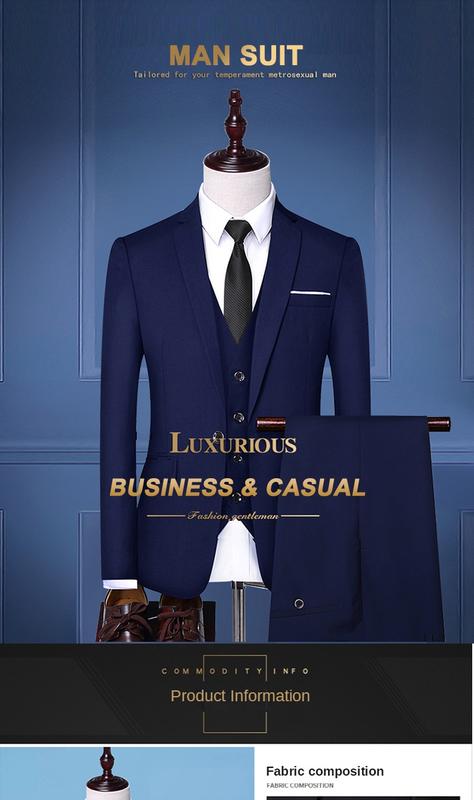 Product Introduction of RUNNINGBEAR Local Delivery Men Blazer Set 3 piece Suit Tuxedo Formal Business Wedding Blazzer Korean Office Outerwear Coat Slack Pants Jacket baju kot lelaki 22