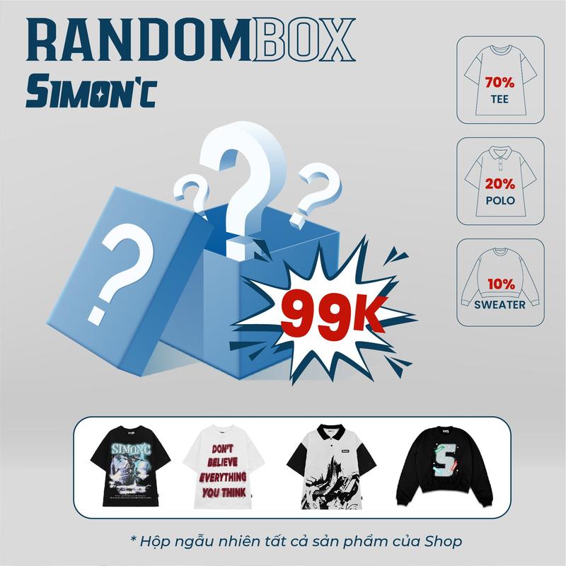 Simon'c RanDom Box Version 1.0 - Áo Thun, Polo hoặc Sweater Ngẫu Nhiên Menswear Nam Có Cổ Shirt Ngắn Tay Cổ Tròn