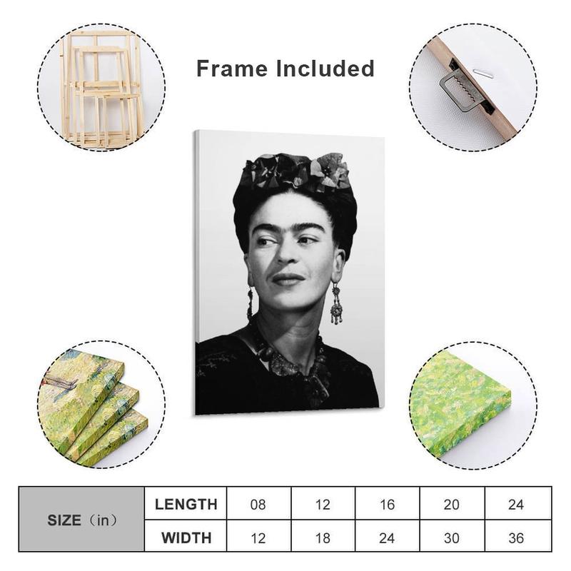 TikTok Shop Funny Ugly Christmas Sweater Frida Kahlo Poster Wall Art Frida Monochrome Photo Portrait Frida Kahlo Portrait Feminist Gifts Frida Classic Portrait Print Decor