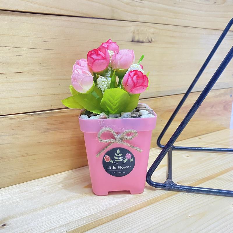 bunga artificial terlaris Tulip Mini Dekorasi Ruangan (Artificial) bunga dan pot 3