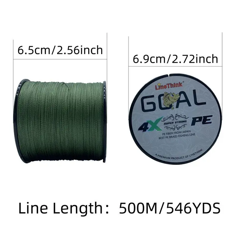 LineThink GOAL 300m/328yds Durable 4-strand Multifilament PE Braided Fishing Line – Super Strong, Anti-Abrasion, Smooth Casting, Lure Sea Fishing Tackle, Christmas Gift 5