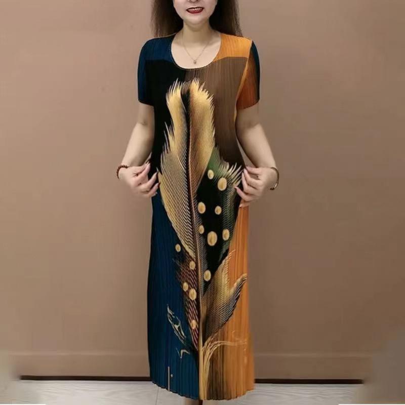 Váy Thời Trang, Hàng Mới Về Mùa Hè, Quần Áo Nữ Ngoại Cỡ Phong Cách Phương Tây Thanh Lịch, Trông Trẻ Trung, Dáng Rộng Rãi, Giấu Flab, Váy Midi Mỏng 3