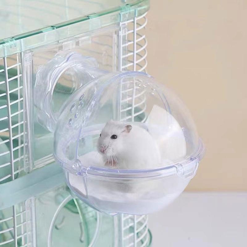 Product Introduction of External Pet Supplies Bathtub Breathable Hamster Toilet Hamster Villa Bath Sandbox Sauna Room 9