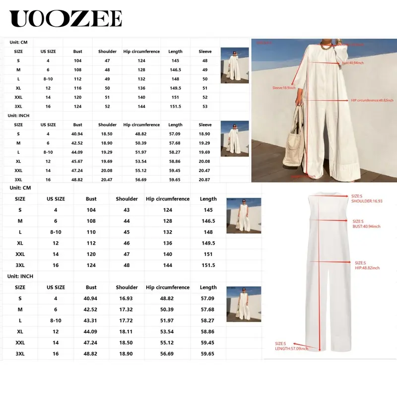 UOOZEE Women's Solid Color Sleeveless Wide Leg Jumpsuit – Basic Style Simple and stylish, highlighting the daily elegance of modern women 8