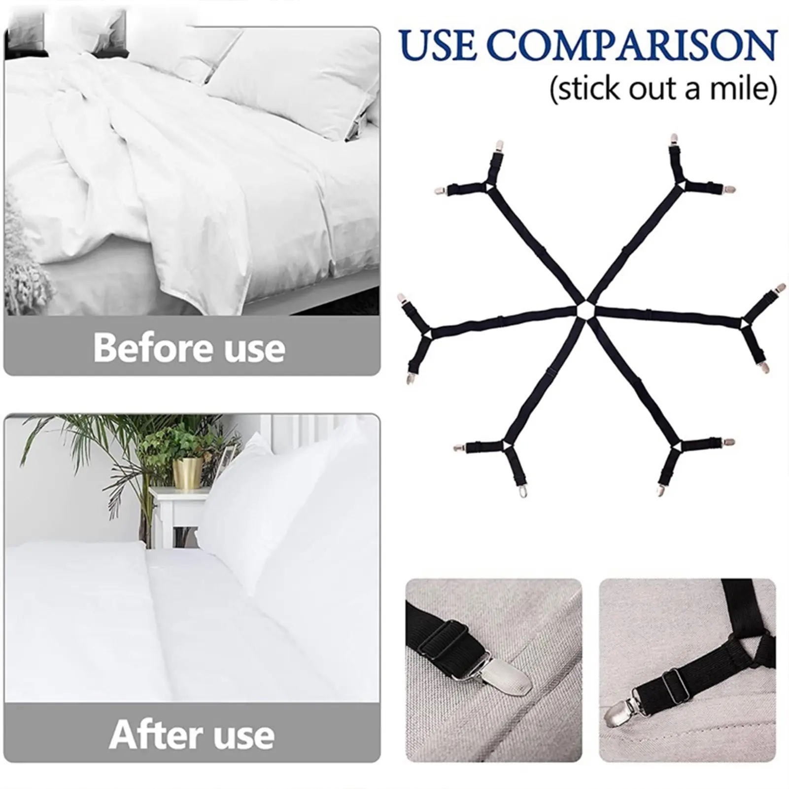 4Pcs /6PCS Set Bed Sheet Clip Holder Triangle Bed Sheet Elastic Mattress Holder Fastener Grippers Clips