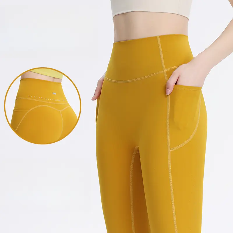 QXSH シームレスヨガパンツ レディース - ハイウエストお腹引き締め